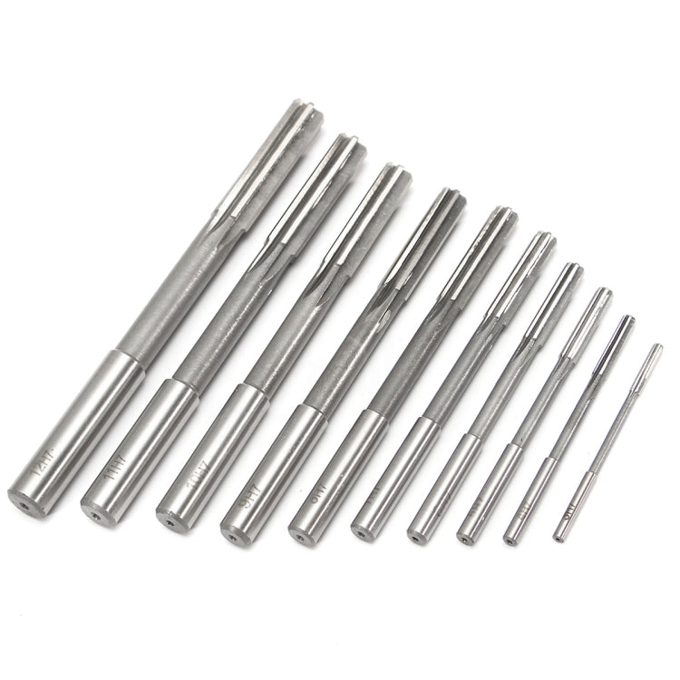 10 PCS 3-12mm HSS Machine Reamer Set H7 Straight Shank Milling