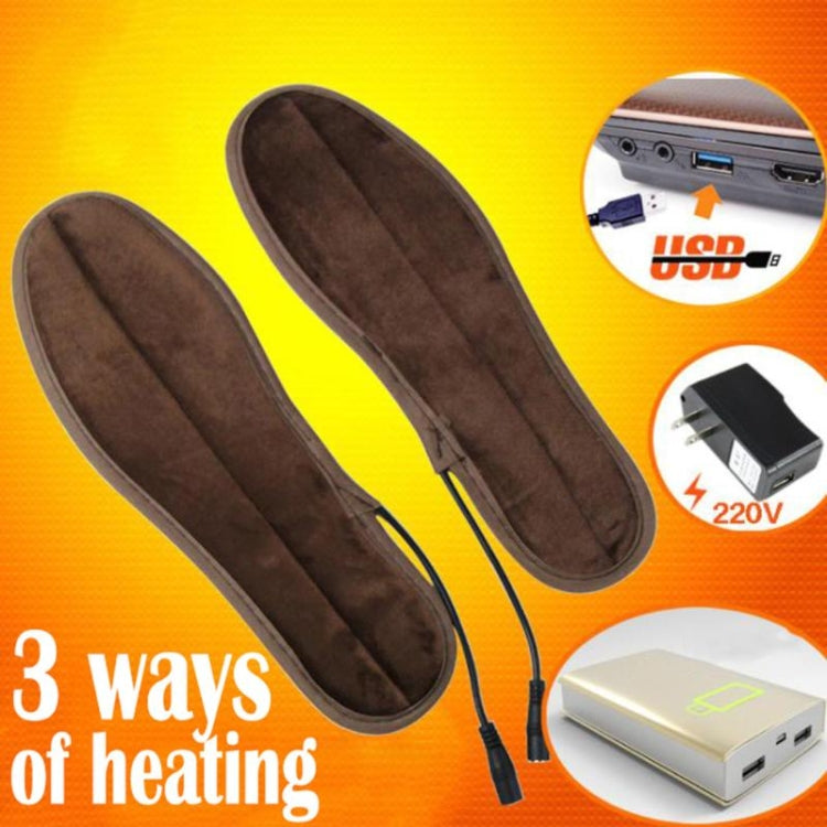 2 Pairs USB Shoe Dryer Electric Insoles Shoe Winter Keep Warm Heated Insole for Shoes Boot, Size:39-40