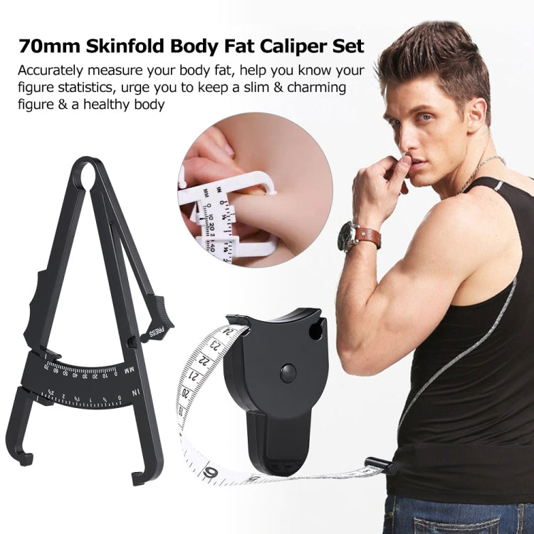 Body Fat Caliper Body Fat Tester Skinfold Measurement Tape with Measurement Chart Body Health Care Tool