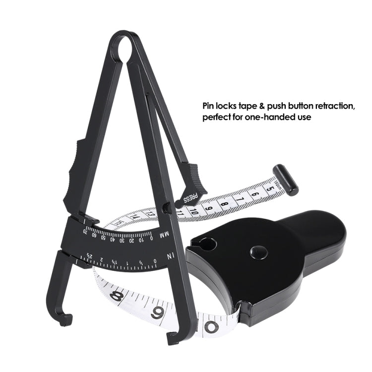 Body Fat Caliper Body Fat Tester Skinfold Measurement Tape with Measurement Chart Body Health Care Tool