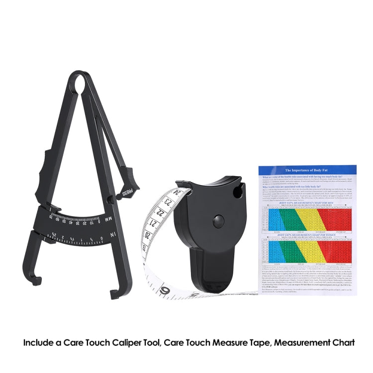 Body Fat Caliper Body Fat Tester Skinfold Measurement Tape with Measurement Chart Body Health Care Tool