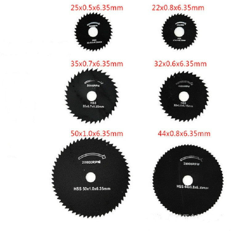 7 PCS/Set Electric Grinder Saw Blade High Speed Steel Saw Blade Woodworking Saw Blade High Speed Steel Cutting Piece, Model:11025