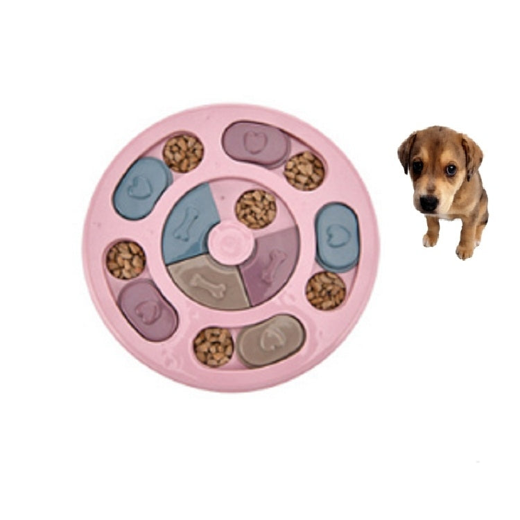 Pet Toy Dog Food Turntable Eating Puzzle Anti-Smashing Dog Bowl Supplies, Style:Round Style
