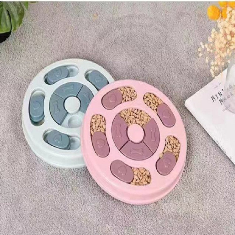 Pet Toy Dog Food Turntable Eating Puzzle Anti-Smashing Dog Bowl Supplies, Style:Round Style