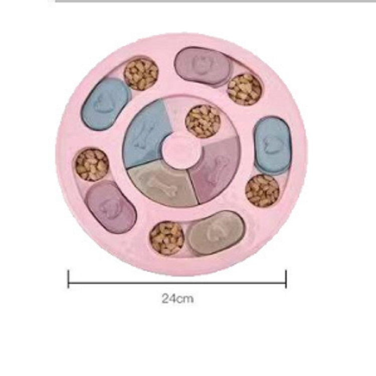 Pet Toy Dog Food Turntable Eating Puzzle Anti-Smashing Dog Bowl Supplies, Style:Round Style