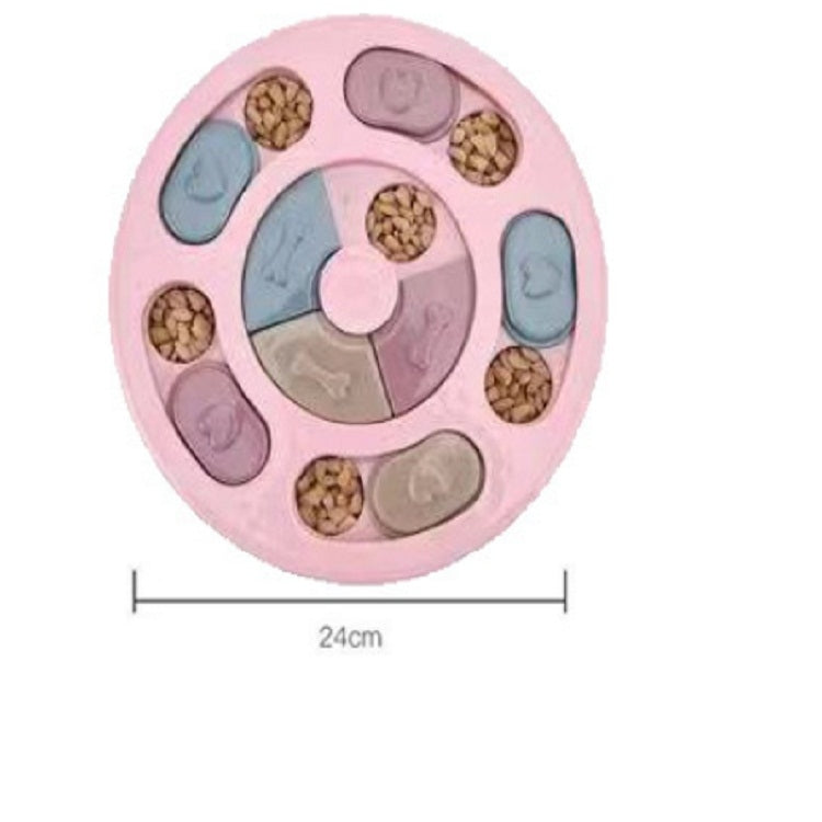 Pet Toy Dog Food Turntable Eating Puzzle Anti-Smashing Dog Bowl Supplies, Style:Round Style