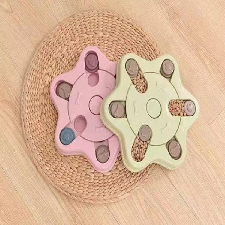Pet Toy Dog Food Turntable Eating Puzzle Anti-Smashing Dog Bowl Supplies, Style:Hexagon Style