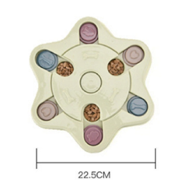 Pet Toy Dog Food Turntable Eating Puzzle Anti-Smashing Dog Bowl Supplies, Style:Hexagon Style