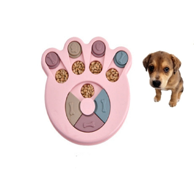 Pet Toy Dog Food Turntable Eating Puzzle Anti-Smashing Dog Bowl Supplies, Style:Footprint Style