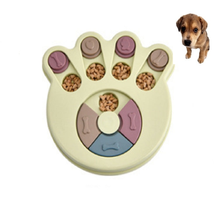 Pet Toy Dog Food Turntable Eating Puzzle Anti-Smashing Dog Bowl Supplies, Style:Footprint Style
