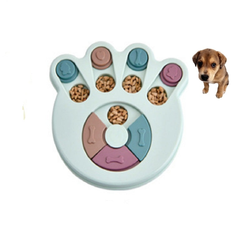 Pet Toy Dog Food Turntable Eating Puzzle Anti-Smashing Dog Bowl Supplies, Style:Footprint Style
