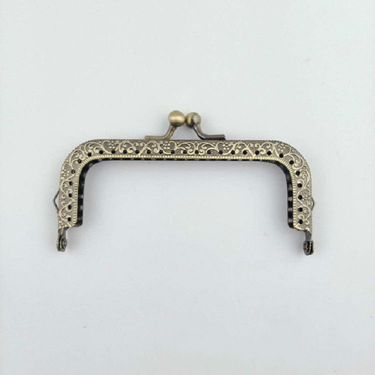 10 PCS Square Embossed Wallet Handbag Metal Handle, Size:10.5cm
