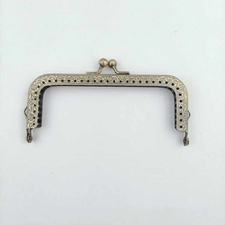 10 PCS Square Embossed Wallet Handbag Metal Handle, Size:12.5 cm