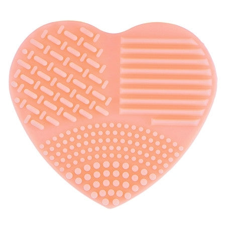 Heart Shape Clean Make Up Wash Brush Silica Glove Scrubber Board Cosmetic Cleaning Tool