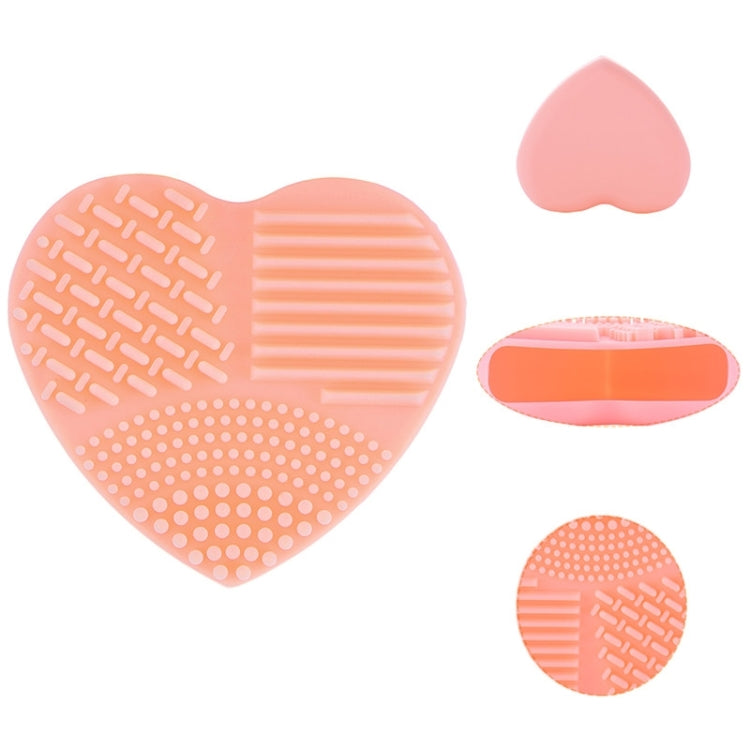 Heart Shape Clean Make Up Wash Brush Silica Glove Scrubber Board Cosmetic Cleaning Tool