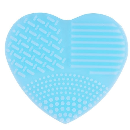 Heart Shape Clean Make Up Wash Brush Silica Glove Scrubber Board Cosmetic Cleaning Tool