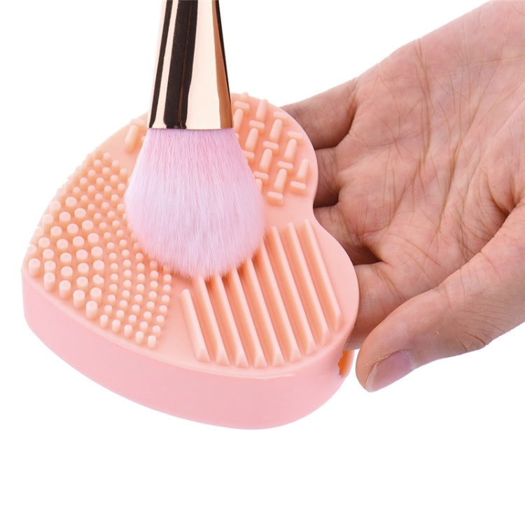 Heart Shape Clean Make Up Wash Brush Silica Glove Scrubber Board Cosmetic Cleaning Tool
