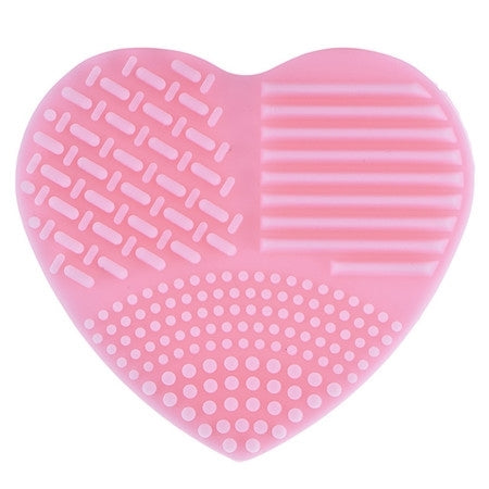 Heart Shape Clean Make Up Wash Brush Silica Glove Scrubber Board Cosmetic Cleaning Tool