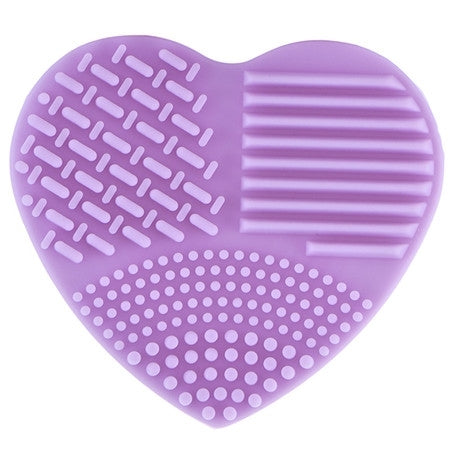 Heart Shape Clean Make Up Wash Brush Silica Glove Scrubber Board Cosmetic Cleaning Tool