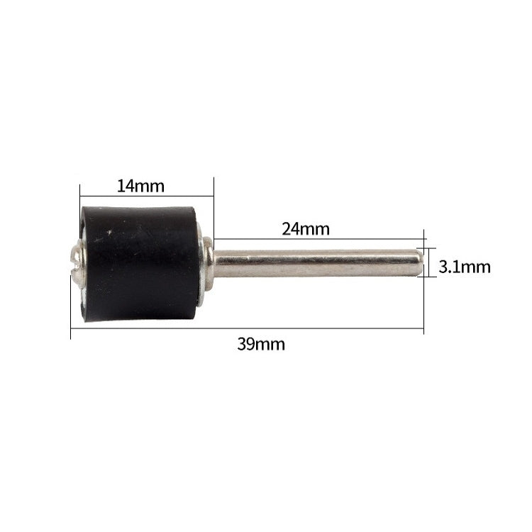 6 PCS Rubber Wheel Connecting Rod Sandpaper Ring Fixing Rod, Without Sandpaper Ring, Rubber Rod Diameter:12.7MM, Shank Diameter:3.15MM