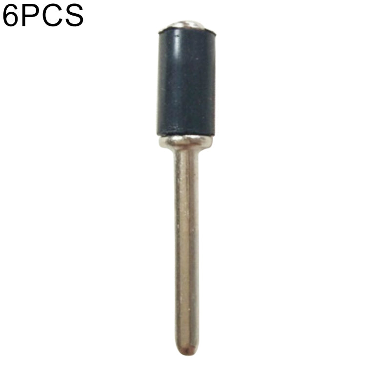 6 PCS Rubber Wheel Connecting Rod Sandpaper Ring Fixing Rod, Without Sandpaper Ring, Rubber Rod Diameter:6.35MM, Shank Diameter:3.15MM