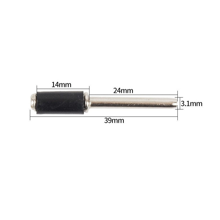 6 PCS Rubber Wheel Connecting Rod Sandpaper Ring Fixing Rod, Without Sandpaper Ring, Rubber Rod Diameter:6.35MM, Shank Diameter:3.15MM