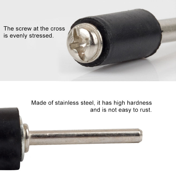 6 PCS Rubber Wheel Connecting Rod Sandpaper Ring Fixing Rod, Without Sandpaper Ring, Rubber Rod Diameter:6.35MM, Shank Diameter:3.15MM