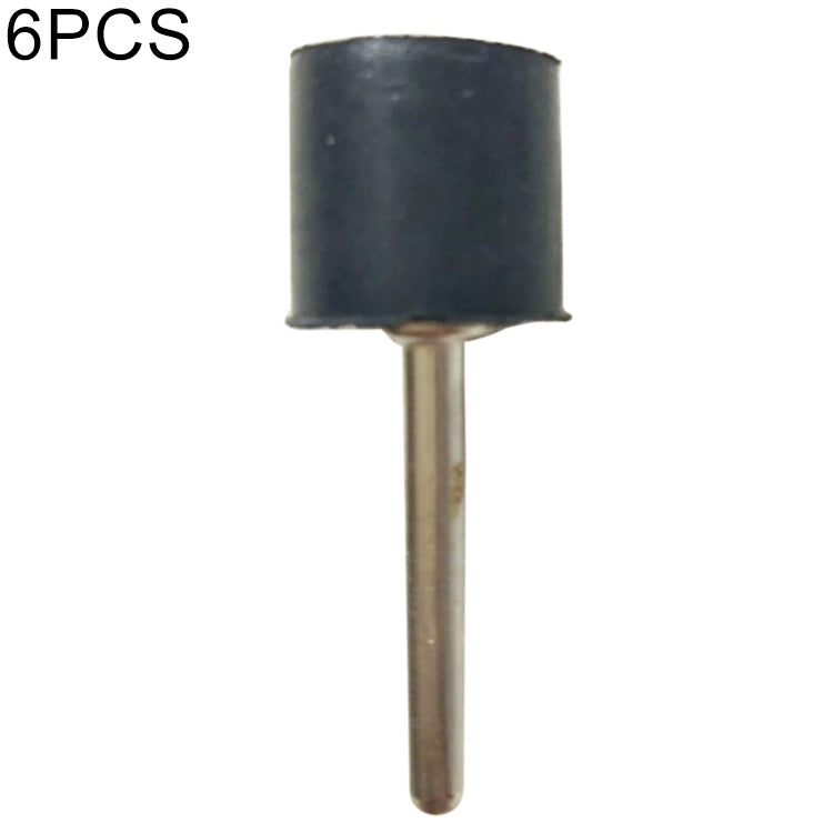 6 PCS Rubber Wheel Connecting Rod Sandpaper Ring Fixing Rod, Without Sandpaper Ring, Rubber Rod Diameter:12.7MM, Shank Diameter:2.3MM