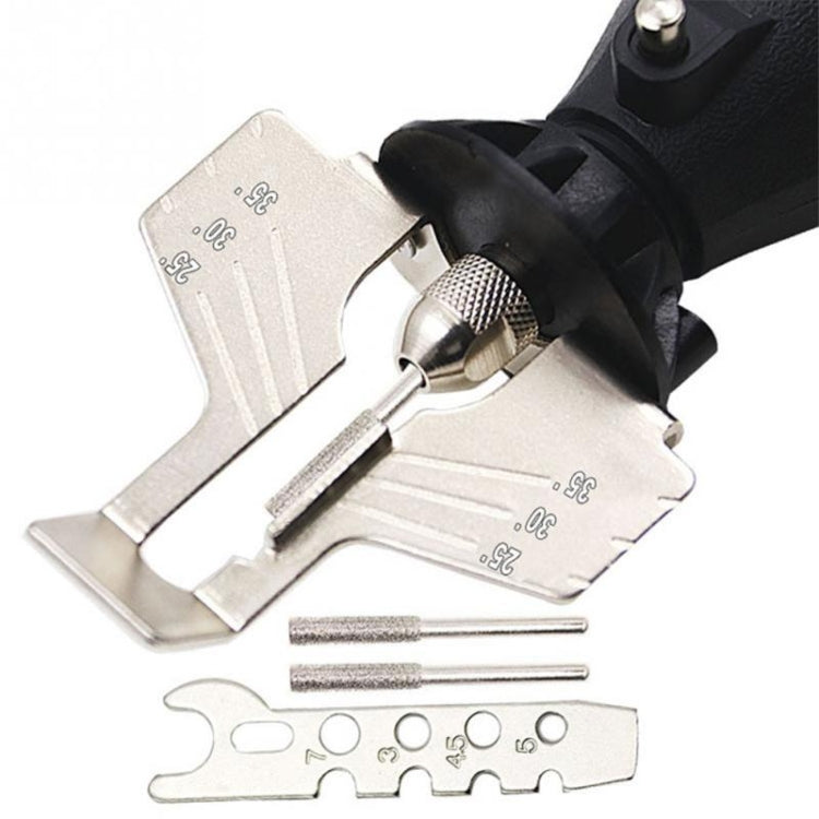 Outdoor Garden Sharpening Attachment  Sawtooth Grinding Tool Electric Grinder(Black plastic + silver)