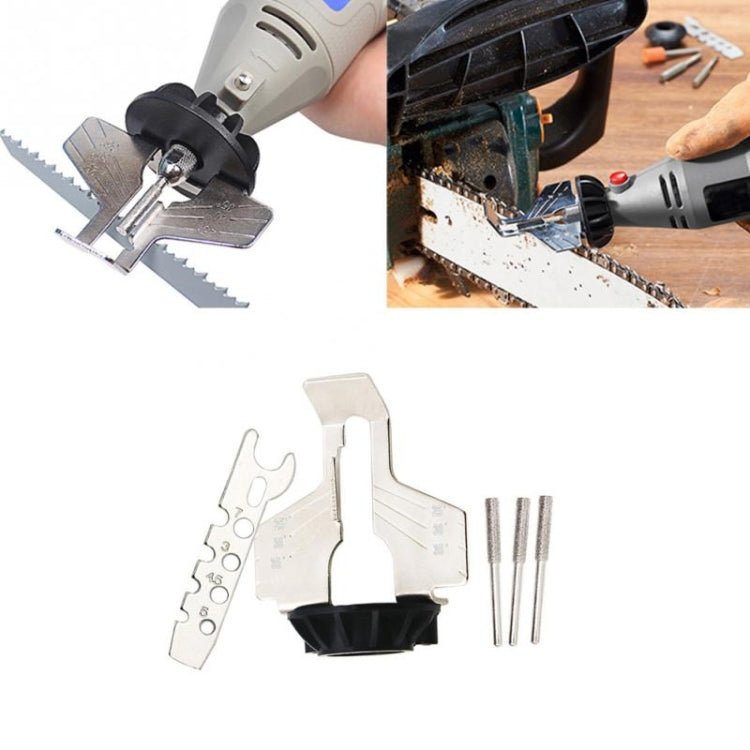 Outdoor Garden Sharpening Attachment  Sawtooth Grinding Tool Electric Grinder(Black plastic + silver)