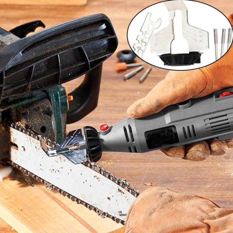 Outdoor Garden Sharpening Attachment  Sawtooth Grinding Tool Electric Grinder(Black plastic + silver)