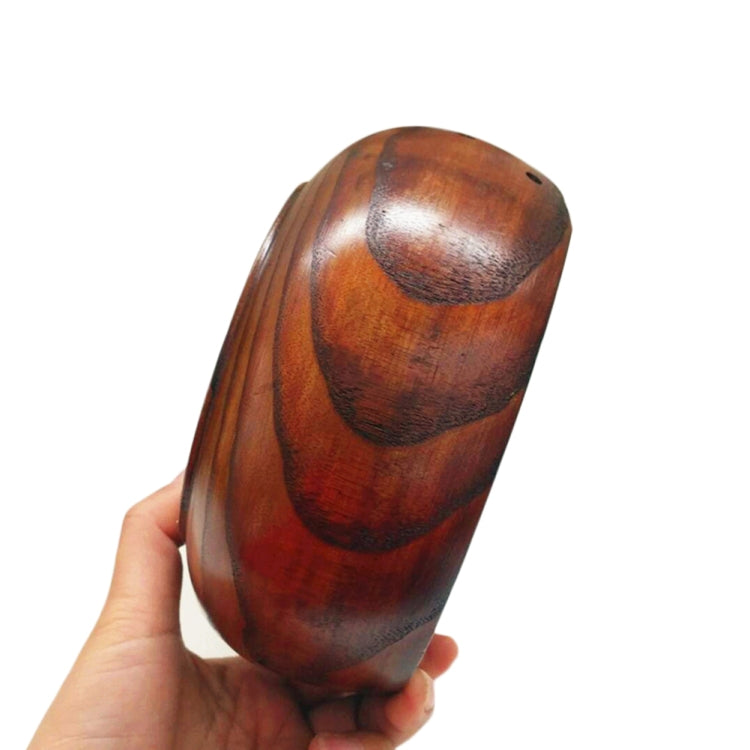 Handmade Logs Wooden Bowl Round Wool Textile Organizer Box, Size:17-20cm