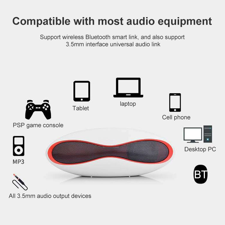 3D Stereo Mini Rugby Shape Bluetooth Speaker with TF Card Slot