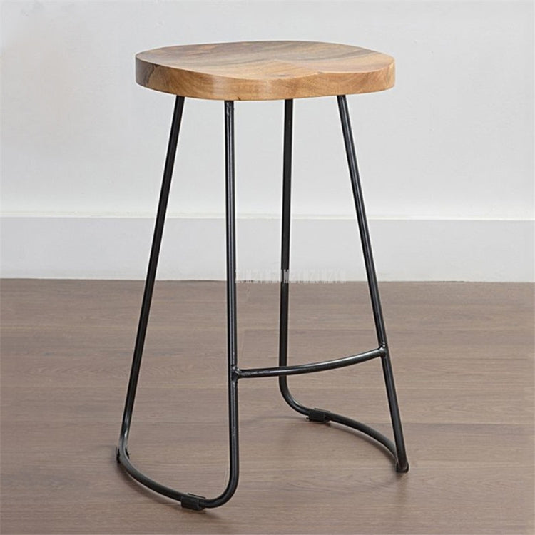 European Style Modern Wood S Shape Surface Bar Stool Fashion Cafe Stool Iron Solid High Barstool Home Footstool