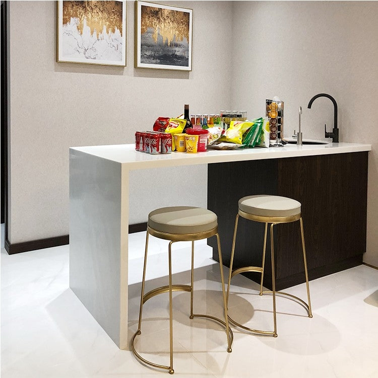 Nordic Gold Iron Bar Stools Creative High Stools Bar Chairs Modern Minimalist Bar Stool Coffee Chair, Size:Height 45cm