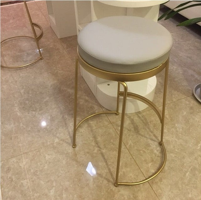 Nordic Gold Iron Bar Stools Creative High Stools Bar Chairs Modern Minimalist Bar Stool Coffee Chair, Size:Height 65cm