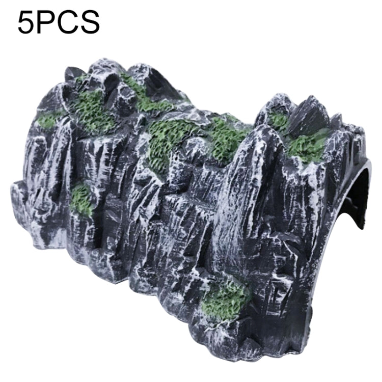 5 PCS Simulated Cave Model Toy Plastic Rockery Tunnel Track Train Slot Railway Toy