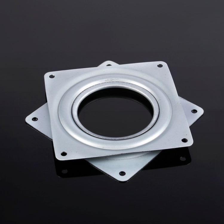 2 PCS Galvanized Turntable 4 inch Hollow Square Hardware Turntable for Cake Shop / Furniture