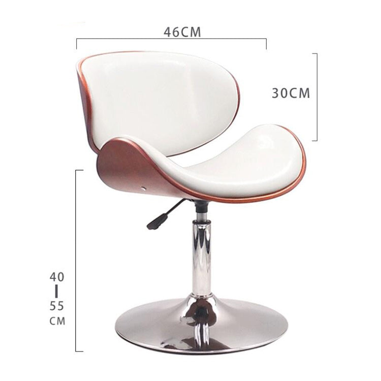 Modern Bar Stool Adjustable Height Swivel Walnut Bentwood PU Leather Chair Cafe Bar Stool