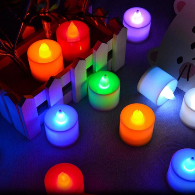 LED Tea Candle Lamps Christmas Multicolor Simulation Color Flame Flashing Lights Home Wedding Birthday Party Deco Holiday Lights Blue