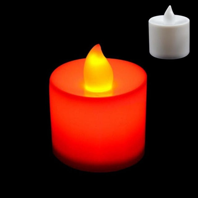 LED Tea Candle Lamps Christmas Multicolor Simulation Color Flame Flashing Lights Home Wedding Birthday Party Deco Holiday Lights Red
