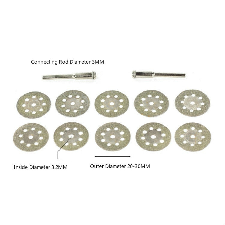 10 Saw Blade 2 Connecting rod 8 Holes Emery Cutting Chip Jade  Saw Blade Electric Grinder Accessories, Size:20MM