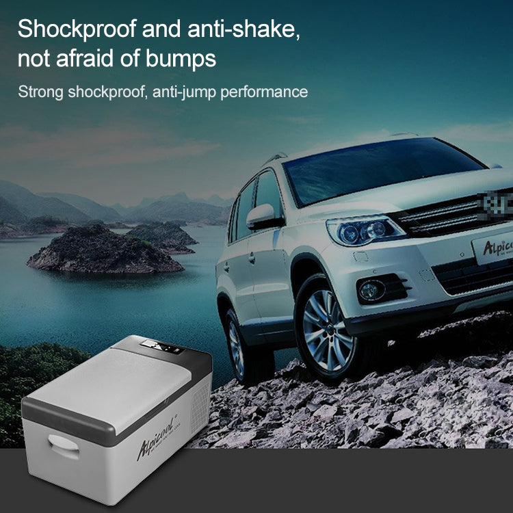 15L Car Refrigerator Freezer Cooler Car Fridge Compressor for Car Home Picnic Refrigeration -20 Degree(Gray)