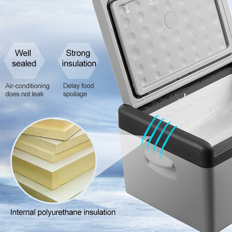 15L Car Refrigerator Freezer Cooler Car Fridge Compressor for Car Home Picnic Refrigeration -20 Degree(Gray)