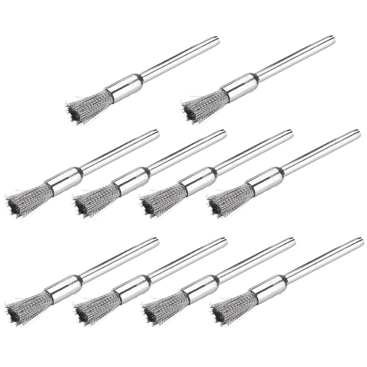 10 PCS Wire Brush Metal Descaling Polishing Brush To Remove Oxide Layer Flat Polishing Brush, Style:Pen Shape 3Ã—8MM