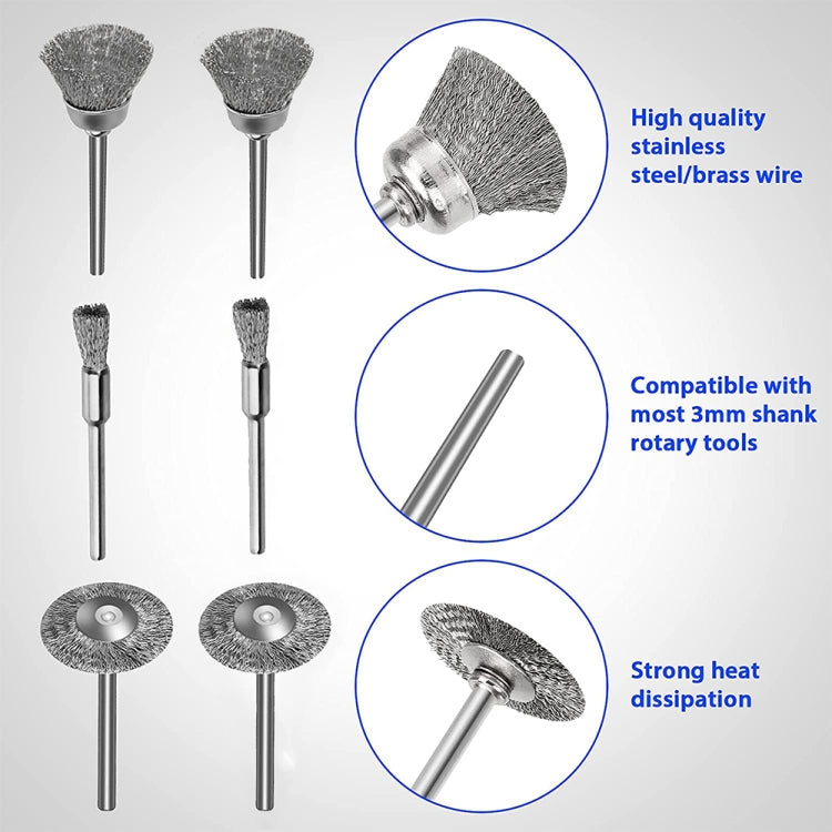10 PCS Wire Brush Metal Descaling Polishing Brush To Remove Oxide Layer Flat Polishing Brush, Style:Flat 3Ã—38MM