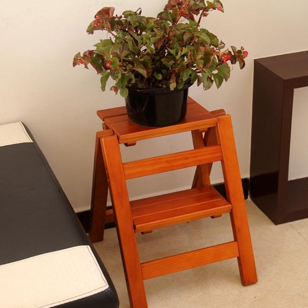 Household Multi Function Folding Ladder Stool Solid Wood Ladder Ascending Platform Step Stool Dual Purpose Rack Stair Chair