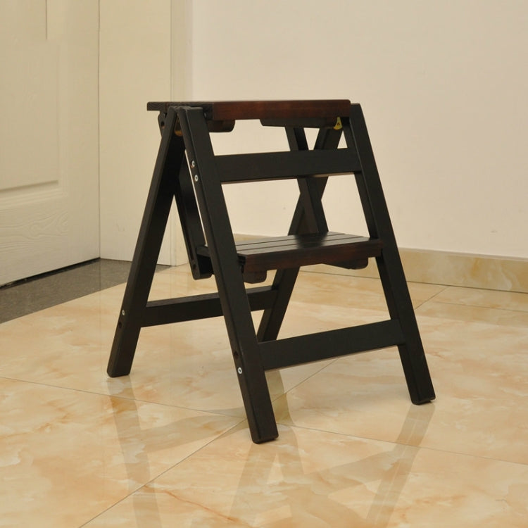Household Multi Function Folding Ladder Stool Solid Wood Ladder Ascending Platform Step Stool Dual Purpose Rack Stair Chair