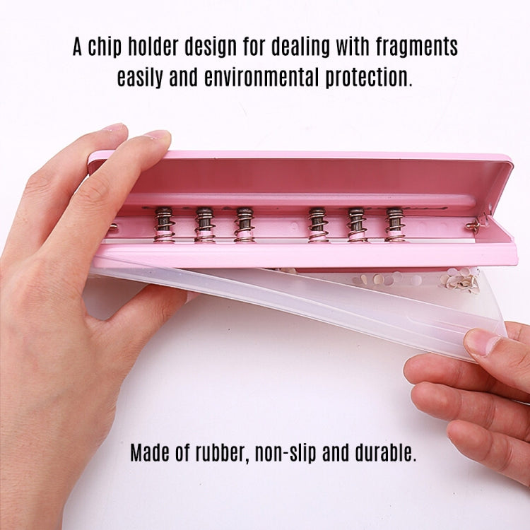 Adjustable 6-Hole Tabletop Puncher 6-Ring Binder for A4 / A5 / A6 / B7 Paper