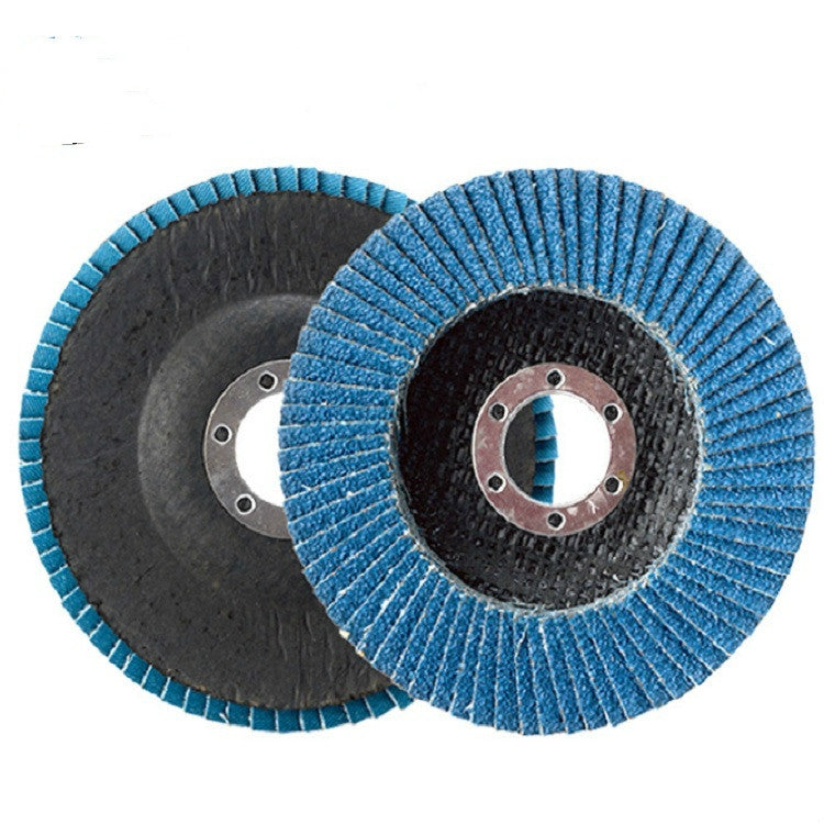 10 PCS 75 Iron Cover Blue Sand Hundred Impeller Zirconium Corundum Louver Grinding Tool, Size:100Ã—16MM